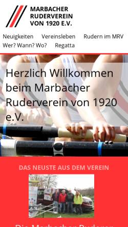 Vorschau der mobilen Webseite www.marbacher-ruderverein.de, Marbacher Ruderverein e.V.