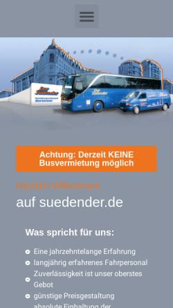 Vorschau der mobilen Webseite www.suedender.de, Der Südender Busreisen GmbH