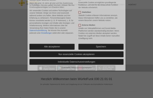 Vorschau von www.wuerfelfunk.de, Taxi-Ruf Würfelfunk 