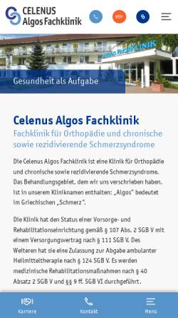 Vorschau der mobilen Webseite www.algos-fachklinik.de, ALGOS Fachklinik