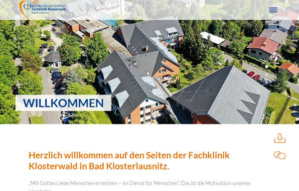 Vorschau von www.fachklinik-klosterwald.de, Fachklinik Klosterwald