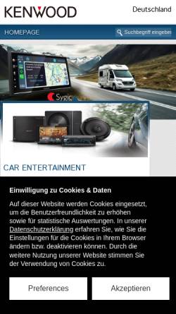Vorschau der mobilen Webseite www.kenwood.de, Kenwood Electronics Deutschland GmbH
