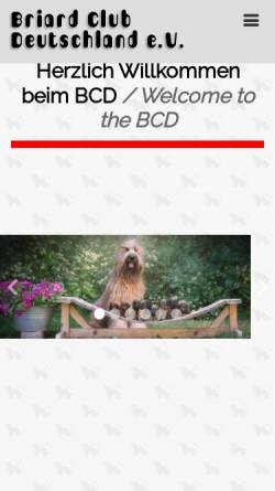 Vorschau der mobilen Webseite briardclub.de, Briard Club Deutschland e.V.