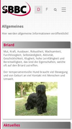 Vorschau der mobilen Webseite www.swissbriard.ch, Schweizerischer Briad Club