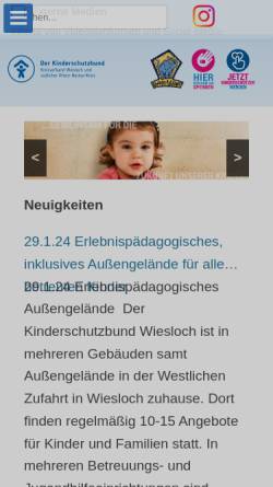 Vorschau der mobilen Webseite www.kinderschutzbund-wiesloch.de, Deutscher Kinderschutzbund - Ortsverband Wiesloch e.V.