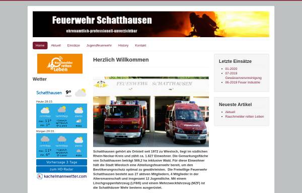 Vorschau von www.feuerwehr-schatthausen.de, Freiwillige Feuerwehr Schatthausen