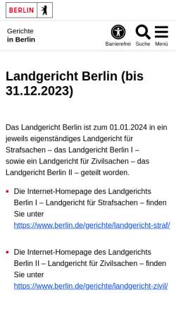 Vorschau der mobilen Webseite www.berlin.de, Landgericht Berlin