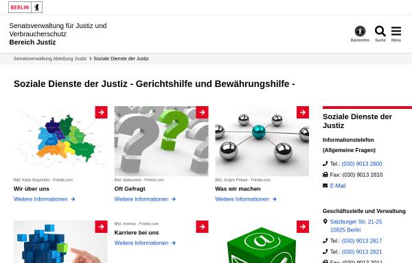 Vorschau von www.berlin.de, Soziale Dienste der Justiz