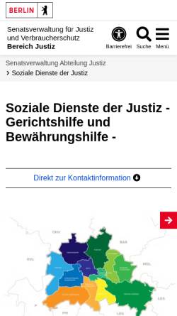 Vorschau der mobilen Webseite www.berlin.de, Soziale Dienste der Justiz