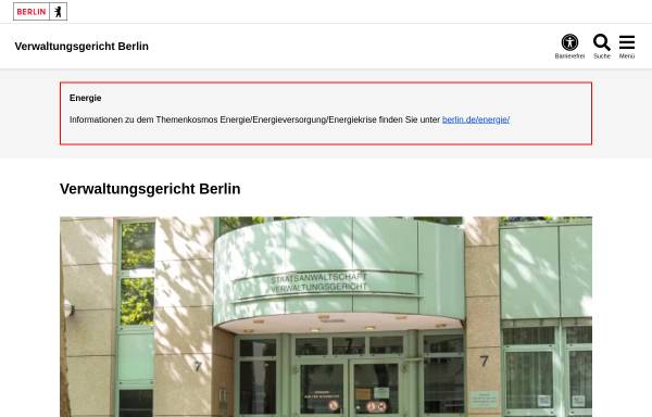 Vorschau von www.berlin.de, Verwaltungsgericht Berlin