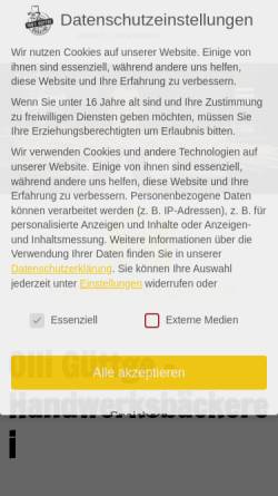 Vorschau der mobilen Webseite guettge.de, Bäckerei und Konditorei Güttge