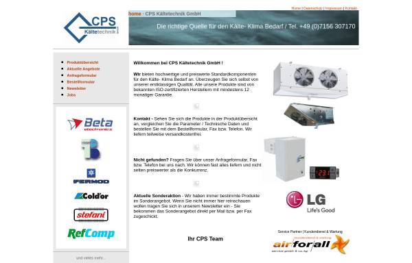 Vorschau von cps-cool.de, CPS Kältetechnik GmbH