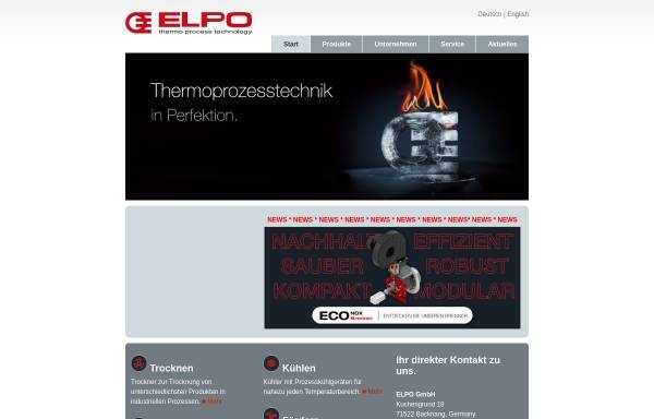 Vorschau von elpo.de, ELPO GmbH Luft- und Trocknungstechnik
