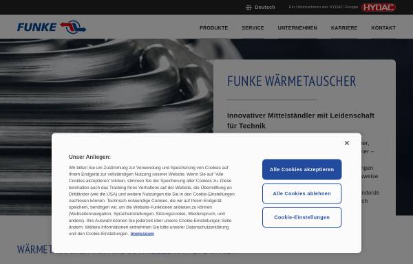 Vorschau von www.funke.de, Funke Wärmeaustauscher Apparatebau GmbH