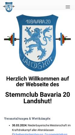 Vorschau der mobilen Webseite www.stemmclub-bavaria.de, Stemmclub Bavaria 20 Landshut e.V.