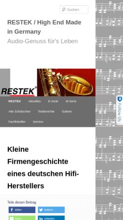 Vorschau der mobilen Webseite www.restek.de, Restek AG