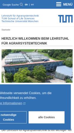 Vorschau der mobilen Webseite www.tec.wzw.tum.de, AKFL, Arbeitskreis Forschung und Lehre im VDI, Max-Eyth-Gesellschaft
