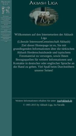 Vorschau der mobilen Webseite www.akbash.de, Akbash Liga