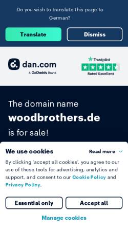 Vorschau der mobilen Webseite www.woodbrothers.de, The Woodbrothers