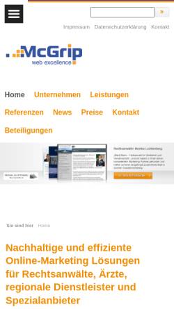 Vorschau der mobilen Webseite www.mcgrip.de, McGrip