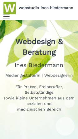 Vorschau der mobilen Webseite www.webstudio-ib.de, Webstudio Ines Biedermann