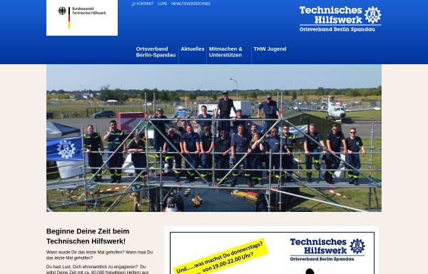 Vorschau von www.thw-spandau.de, Technisches Hilfswerk (THW)