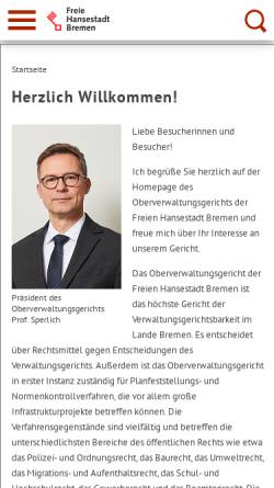 Vorschau der mobilen Webseite www.oberverwaltungsgericht.bremen.de, Oberverwaltungsgericht Bremen