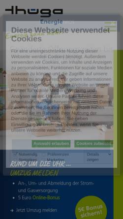 Vorschau der mobilen Webseite www.gews.de, Gas- und E-Werk Singen