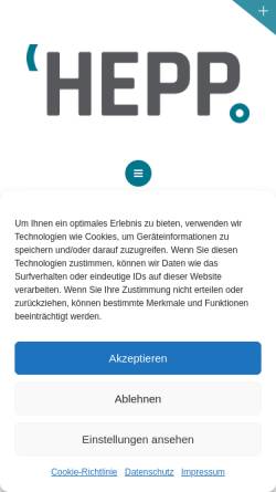 Vorschau der mobilen Webseite hepp-sehen-hoeren.de, Hepp - Augenoptik und Hörakustik