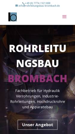 Vorschau der mobilen Webseite www.rohrleitungsbau-brombach.de, Rohrleitungsbau Brombach GmbH