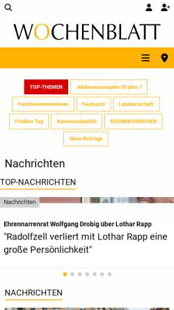 Vorschau der mobilen Webseite www.wochenblatt.net, Singener Wochenblatt GmbH & Co KG