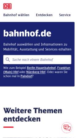 Vorschau der mobilen Webseite www.bahnhof.de, dresden central