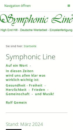 Vorschau der mobilen Webseite www.symphonic-line.de, Symphonic Line, Rolf Gemein