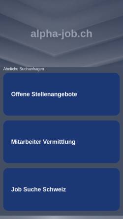Vorschau der mobilen Webseite www.alpha-job.ch, Alpha Job Personalmarketing AG