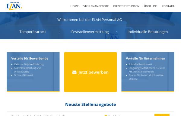 Vorschau von www.elan-personal.ch, Elan Personal AG