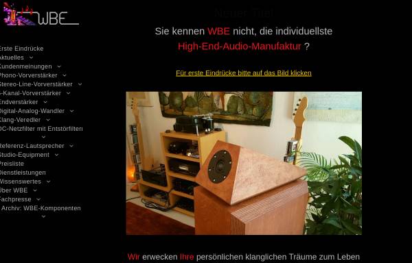 Vorschau von www.wbe-audio.de, WBE Audio