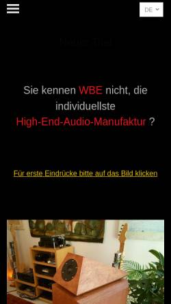 Vorschau der mobilen Webseite www.wbe-audio.de, WBE Audio