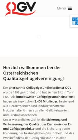 Vorschau der mobilen Webseite www.qgv.at, Qualitätsgeflügelvereinigung Österreich