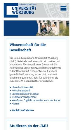 Vorschau der mobilen Webseite www.uni-wuerzburg.de, Lehrstuhl für Indologie
