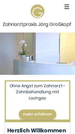Vorschau der mobilen Webseite www.zahnarzt-grosskopf.de, Zahnarzt Großkopf