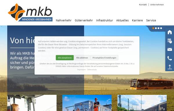Vorschau von www.mkb.de, Mindener Kreisbahnen GmbH