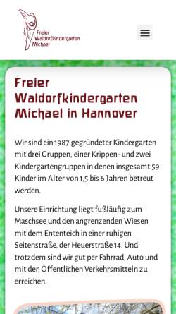 Vorschau der mobilen Webseite waldorfkindergarten-michael.de, Freier Waldorfkindergarten Michael