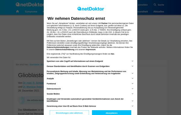 Vorschau von www.netdoktor.de, NetDoktor: Glioblastom