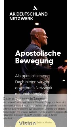 Vorschau der mobilen Webseite www.ak-deutschland.de, Apostolische Kirche Deutschland (AK)