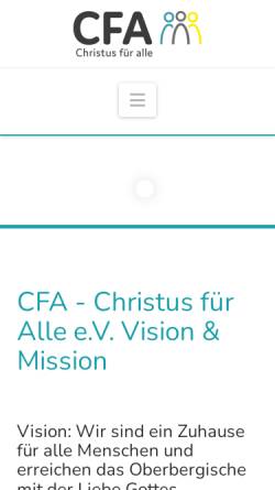 Vorschau der mobilen Webseite cfa.de, CFA - Christus für Alle
