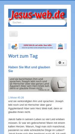 Vorschau der mobilen Webseite www.jesus-web.de, Jesus-Web