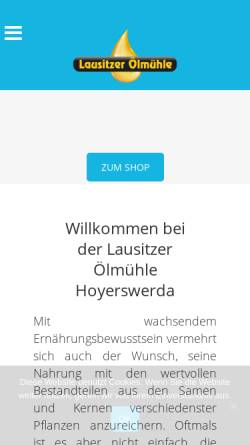 Vorschau der mobilen Webseite lausitzer-oelmuehle.de, Lausitzer Ölmühle KG