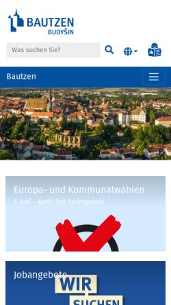 Vorschau der mobilen Webseite www.bautzen.de, Bautzen Online