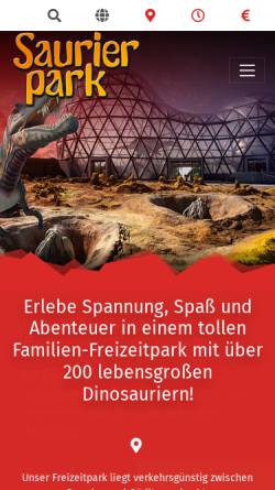 Vorschau der mobilen Webseite www.saurierpark.de, Saurierpark Kleinwelka - Beteiligungs- und Betriebsgesellschaft Bautzen mbH