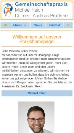 Vorschau der mobilen Webseite www.bruckmeireich.de, Gemeinschaftspraxis Dr. Andreas Bruckmeir / Michael Reich